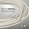 25 Feet (7.5 Meter) - Insulated Stranded Copper THHN / THWN Wire - 12 AWG, Wire is Made in the USA, Residential, Commercial, Industrial, Grounding, Electrical rated for 600 Volts - In White