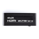HD 1X4 HDMI Splitter Powered Kit - 4 Port Hub 1 in 4 Out - 4 HDMI Powered Splitter Box - 1080P, 2K, 3D, 4K, UHD, HDCP, YUV, HDR - Quad Monitor - Includes 4K and UHD - and HDMI Cable