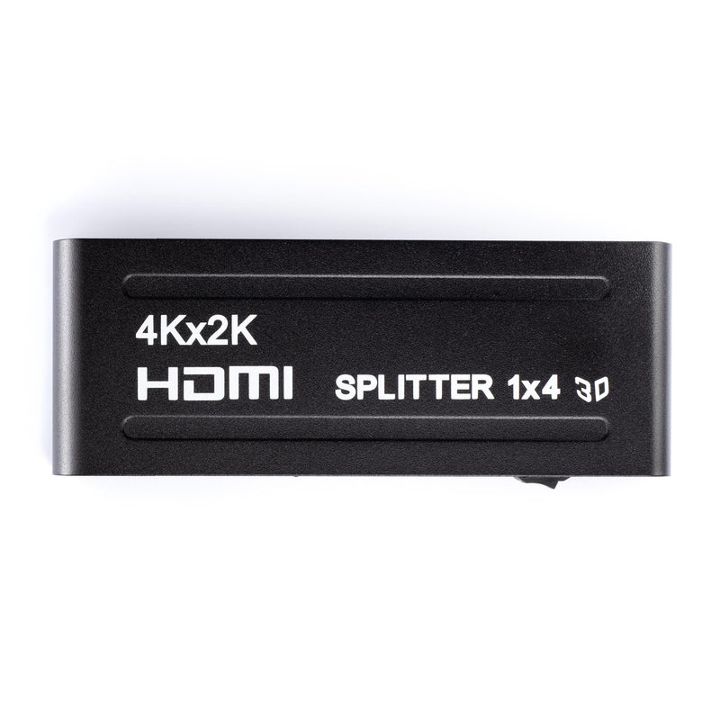 HD 1X4 HDMI Splitter Powered Kit - 4 Port Hub 1 in 4 Out - 4 HDMI Powered Splitter Box - 1080P, 2K, 3D, 4K, UHD, HDCP, YUV, HDR - Quad Monitor - Includes 4K and UHD - and HDMI Cable