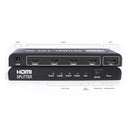 HD 1X4 HDMI Splitter Powered Kit - 4 Port Hub 1 in 4 Out - 4 HDMI Powered Splitter Box - 1080P, 2K, 3D, 4K, UHD, HDCP, YUV, HDR - Quad Monitor - Includes 4K and UHD - and HDMI Cable